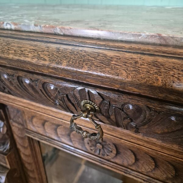 Vitrine Geschirrschrank Gründerzeit 1880 Eiche – Bild 12