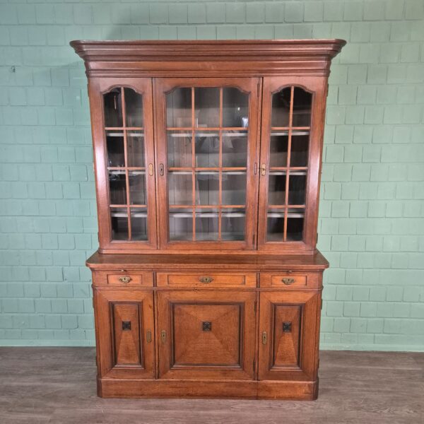 Vitrine Bücherschrank Jugendstil 1900 Eiche – Bild 2