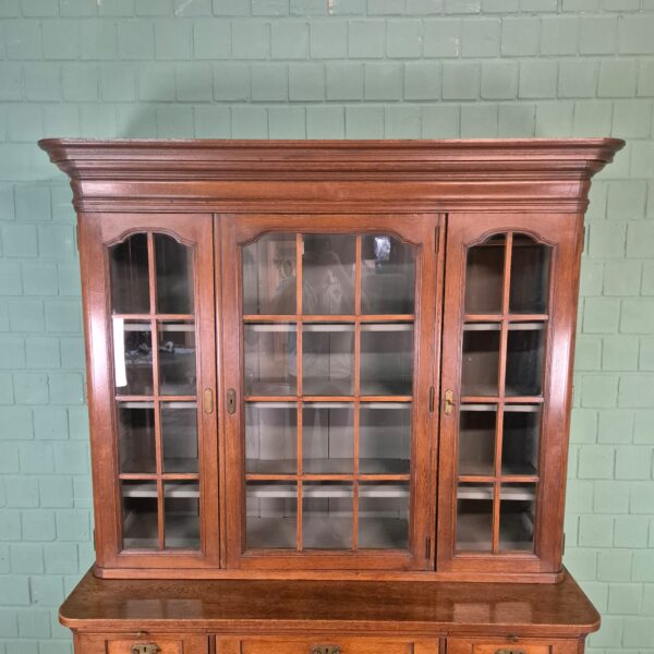 Vitrine Bücherschrank Jugendstil 1900 Eiche – Bild 4