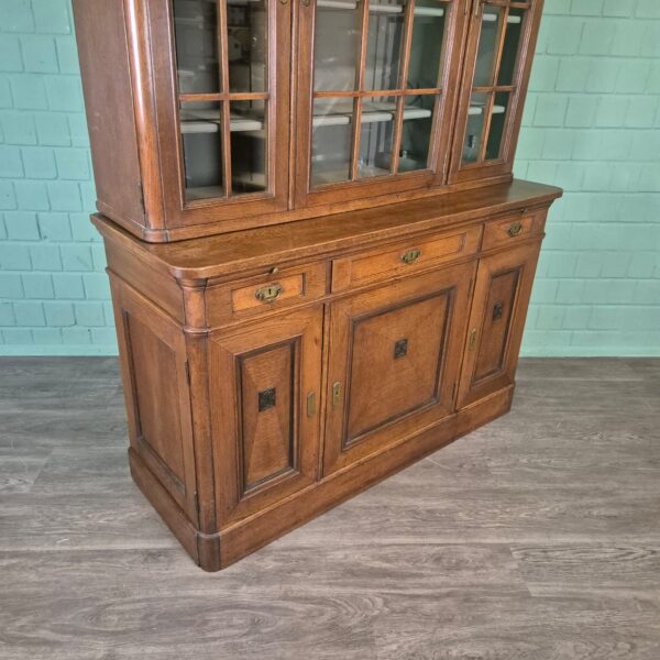 Vitrine Bücherschrank Jugendstil 1900 Eiche – Bild 8