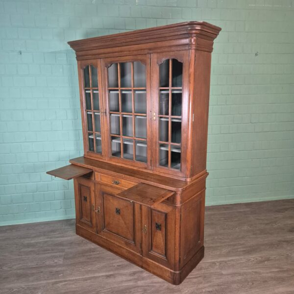 Vitrine Bücherschrank Jugendstil 1900 Eiche – Bild 3