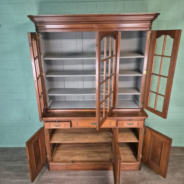 Vitrine Bücherschrank Jugendstil 1900 Eiche – Bild 12