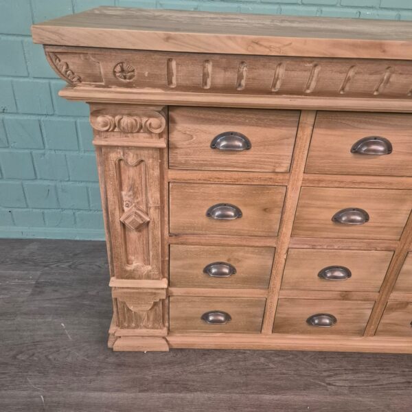 Apothekerschrank Sideboard Anna Teakholz 1,25 m – Bild 9