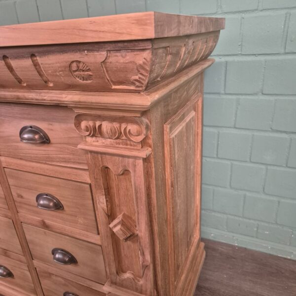 Apothekerschrank Sideboard Anna Teakholz 1,25 m – Bild 6