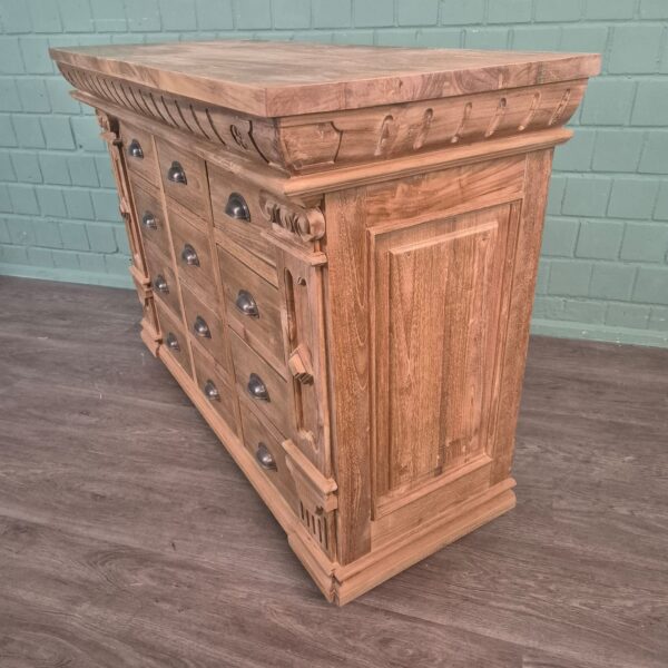 Apothekerschrank Sideboard Anna Teakholz 1,25 m – Bild 5