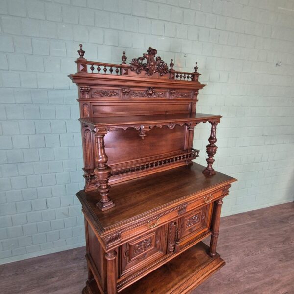 Kredenz Buffetschrank Gründerzeit 1880 Nussbaum – Bild 3