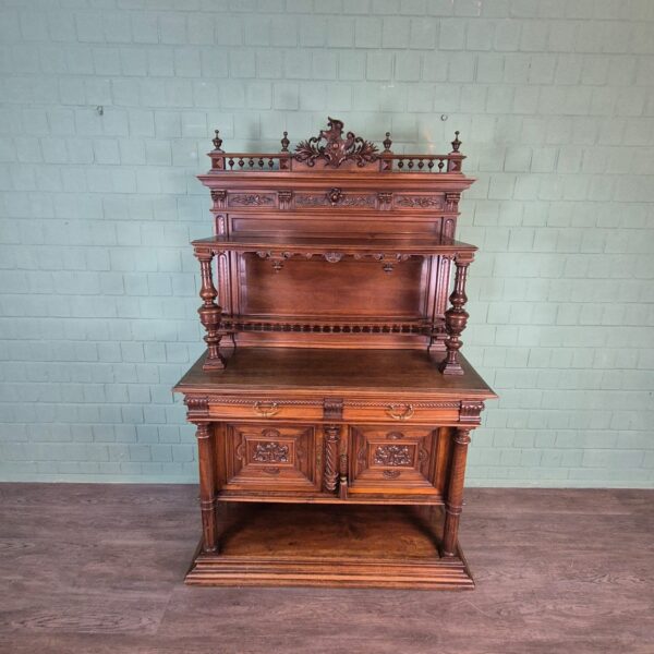 Kredenz Buffetschrank Gründerzeit 1880 Nussbaum – Bild 2