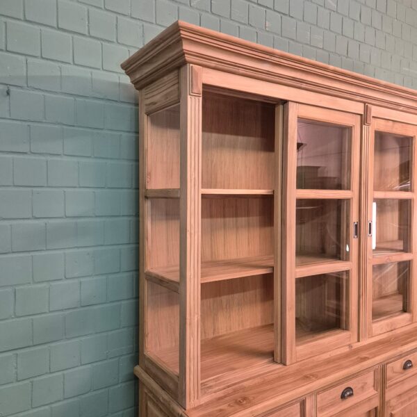 Vitrine Bücherschrank Teakholz 2,20 m – Bild 4