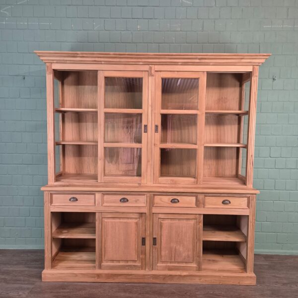 Vitrine Bücherschrank Teakholz 2,20 m – Bild 9