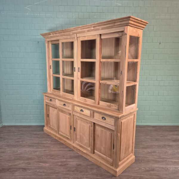Vitrine Bücherschrank Teakholz 2,20 m – Bild 3