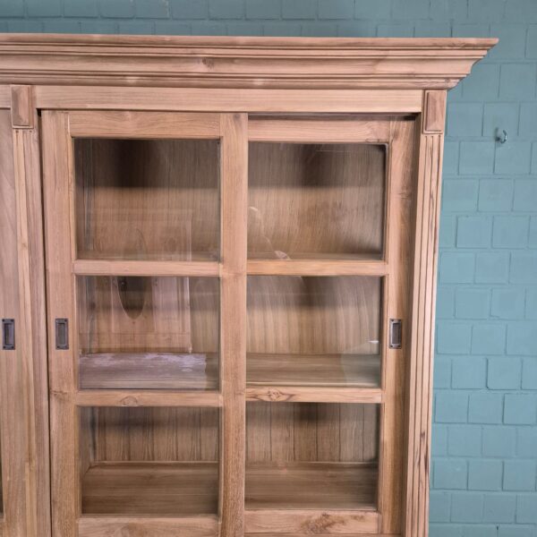 Vitrine Bücherschrank Teakholz 2,20 m – Bild 8