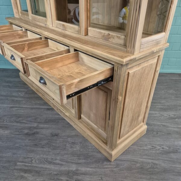 Vitrine Bücherschrank Teakholz 2,20 m – Bild 14