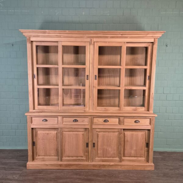 Vitrine Bücherschrank Teakholz 2,20 m – Bild 2