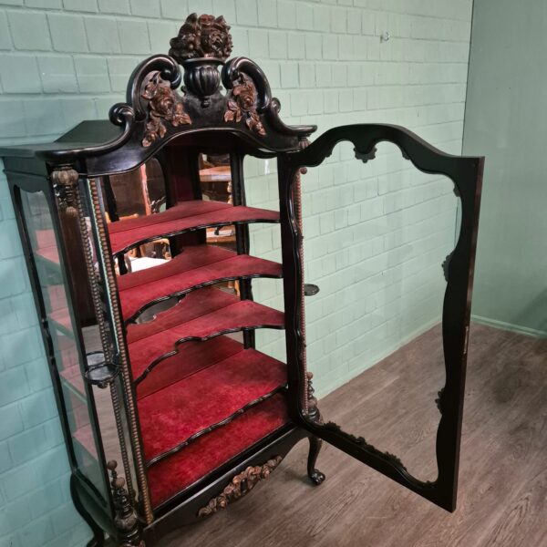 Geschirrschrank Vitrine Biedermeier 1850 Furnier – Bild 16