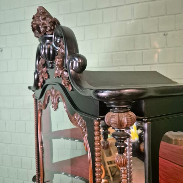 Geschirrschrank Vitrine Biedermeier 1850 Furnier – Bild 10