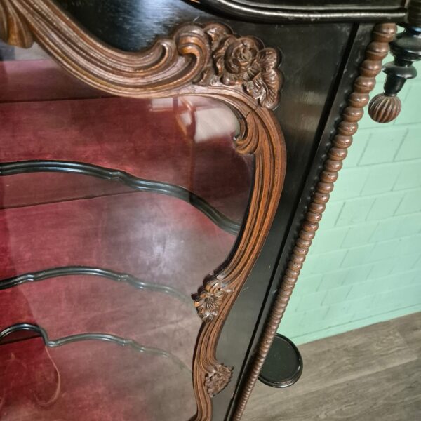 Geschirrschrank Vitrine Biedermeier 1850 Furnier – Bild 9