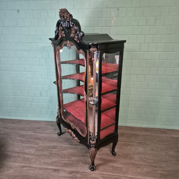 Geschirrschrank Vitrine Biedermeier 1850 Furnier – Bild 2