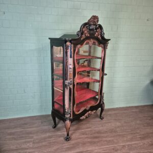 Geschirrschrank Vitrine Biedermeier 1850 Furnier