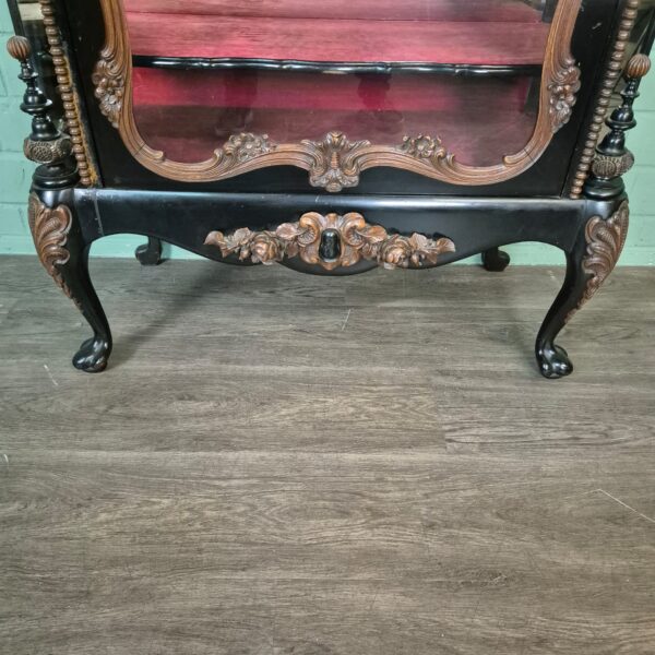 Geschirrschrank Vitrine Biedermeier 1850 Furnier – Bild 6