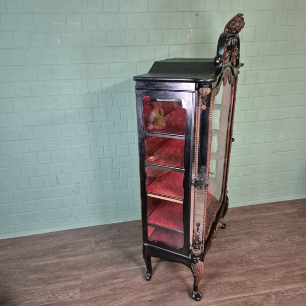 Geschirrschrank Vitrine Biedermeier 1850 Furnier – Bild 3