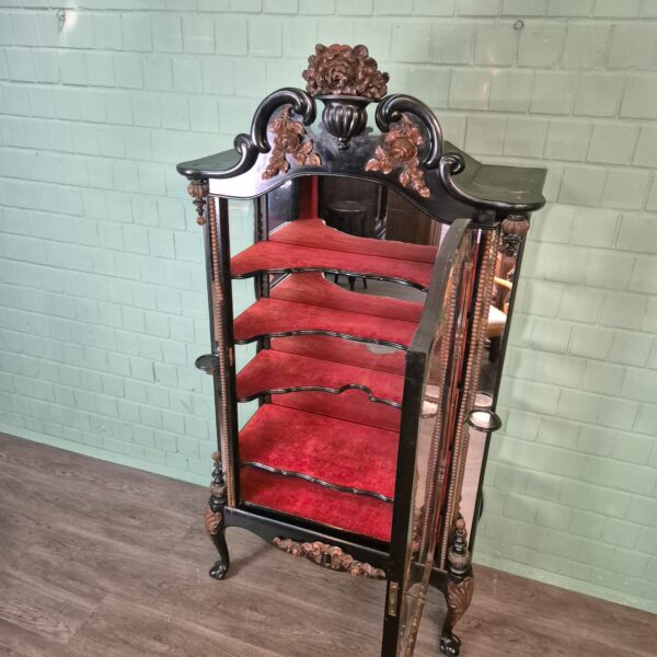 Geschirrschrank Vitrine Biedermeier 1850 Furnier – Bild 15