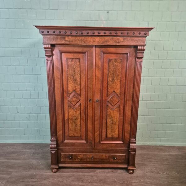 Kleiderschrank Schrank Gründerzeit 1880 Nussbaum – Bild 2