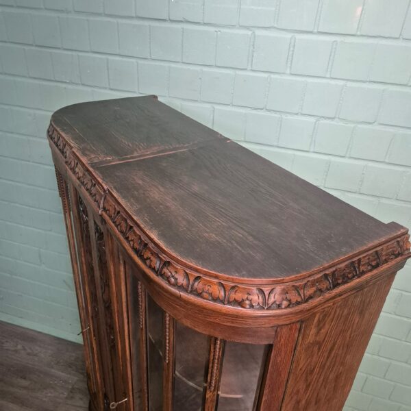 Vitrine Geschirrschrank Art-Deco 1920 Eiche – Bild 8
