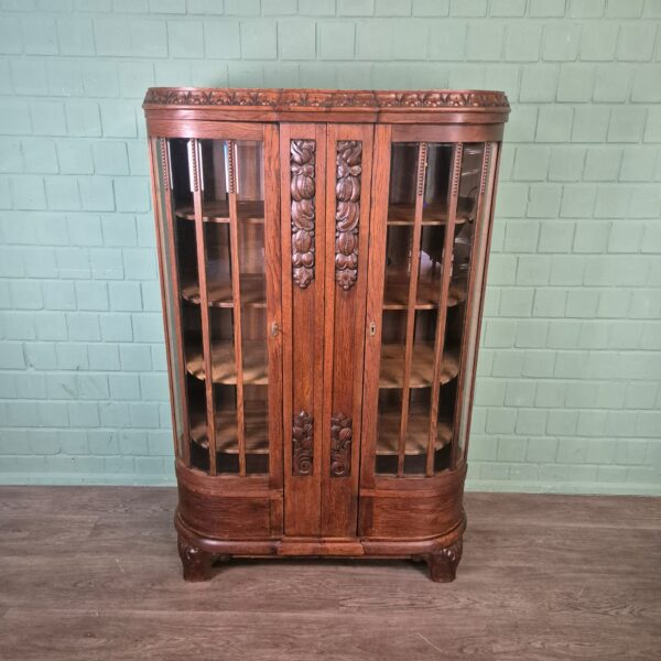 Vitrine Geschirrschrank Art-Deco 1920 Eiche – Bild 2