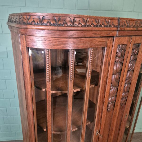 Vitrine Geschirrschrank Art-Deco 1920 Eiche – Bild 4