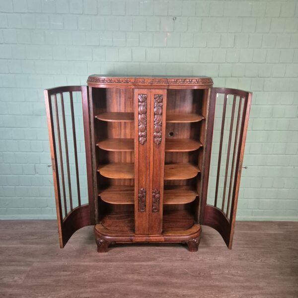 Vitrine Geschirrschrank Art-Deco 1920 Eiche – Bild 11