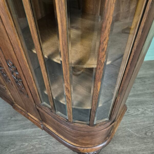 Vitrine Geschirrschrank Art-Deco 1920 Eiche – Bild 7