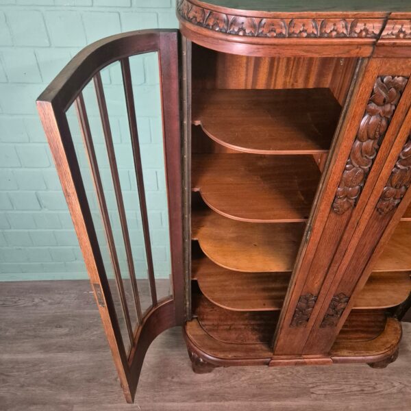 Vitrine Geschirrschrank Art-Deco 1920 Eiche – Bild 13