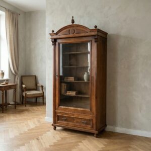 Vitrine Geschirrschrank Jugendstil 1900 Nussbaum
