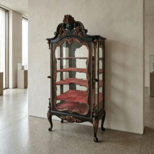 Geschirrschrank Vitrine Biedermeier 1850 Furnier