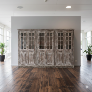 Vitrine Ladenschrank Massivholz 3,26 m