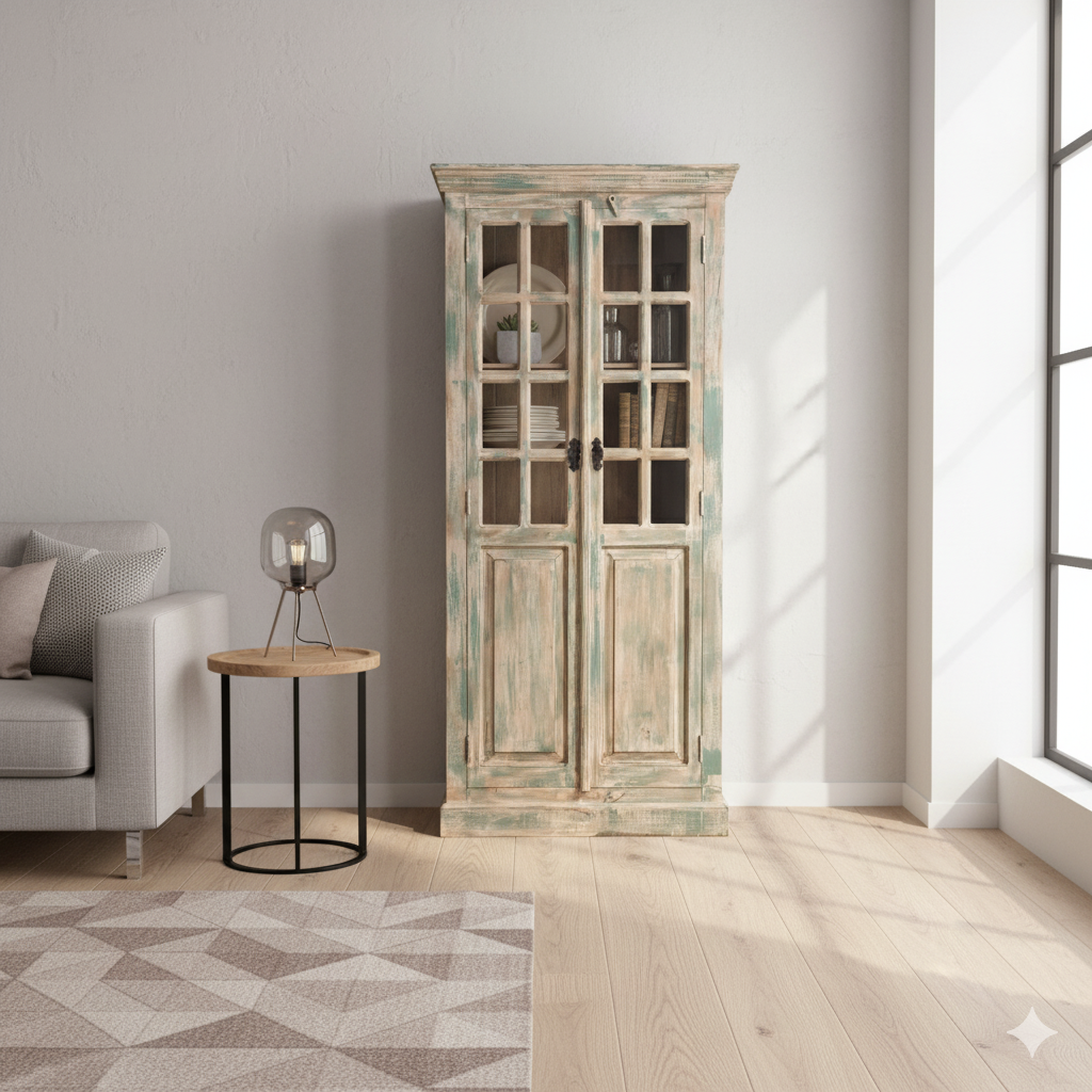 Vitrine Bücherschrank Massivholz 0,90 m – Bild 2