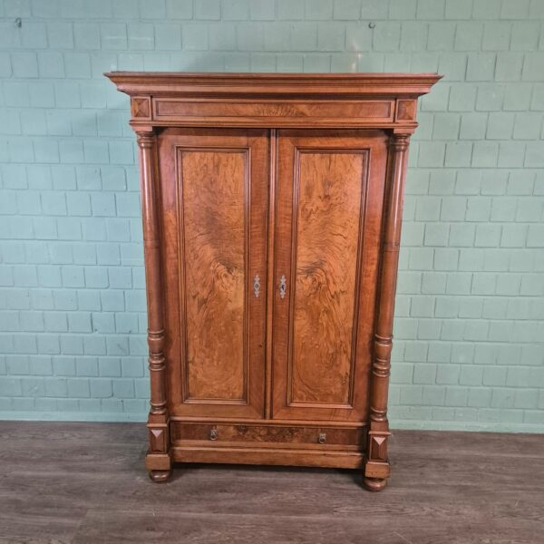 Kleiderschrank Schrank Gründerzeit 1880 Nussbaum – Bild 2
