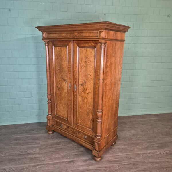 Kleiderschrank Schrank Gründerzeit 1880 Nussbaum – Bild 4