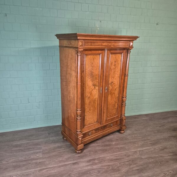 Kleiderschrank Schrank Gründerzeit 1880 Nussbaum – Bild 3