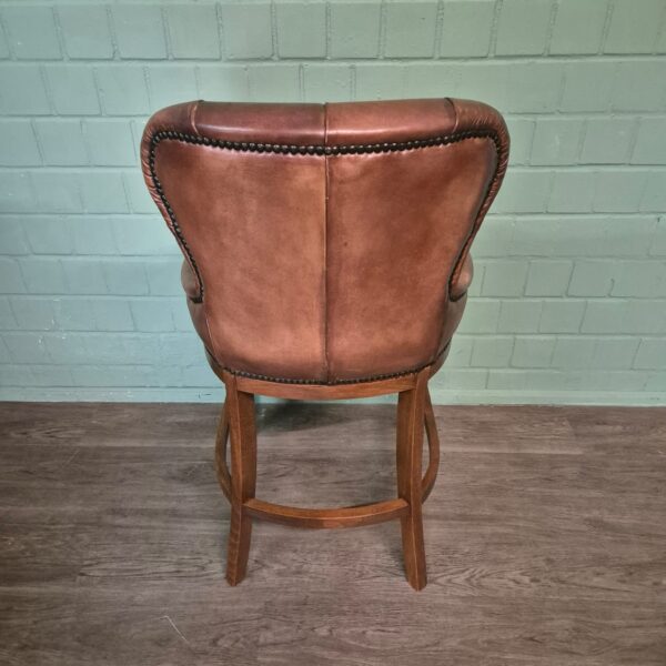 Set Chesterfield Barhocker Barsessel Leder Cognac – Bild 10