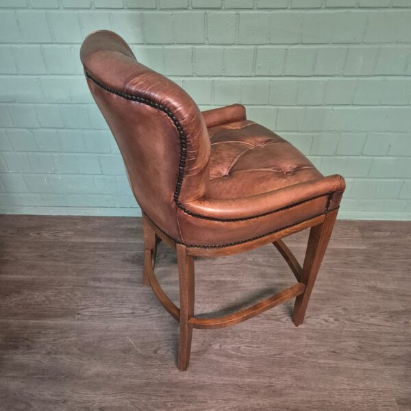 Set Chesterfield Barhocker Barsessel Leder Cognac – Bild 9