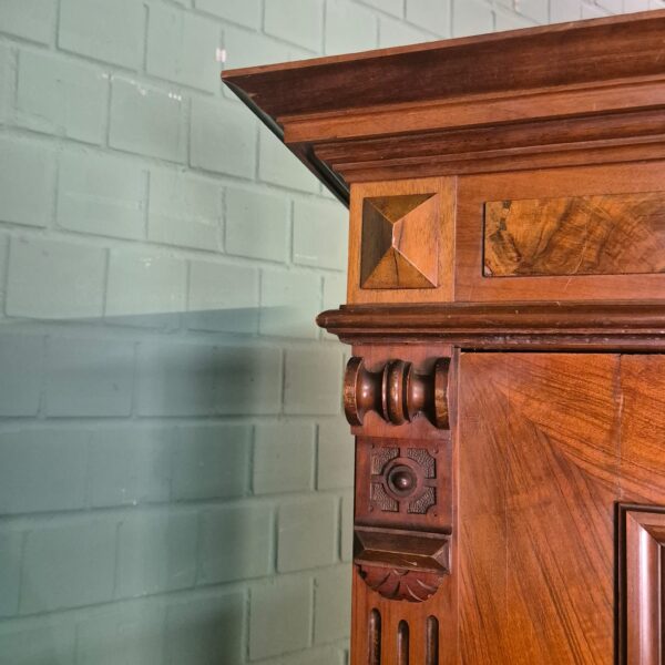 Kleiderschrank Schrank Gründerzeit 1880 Nussbaum – Bild 4