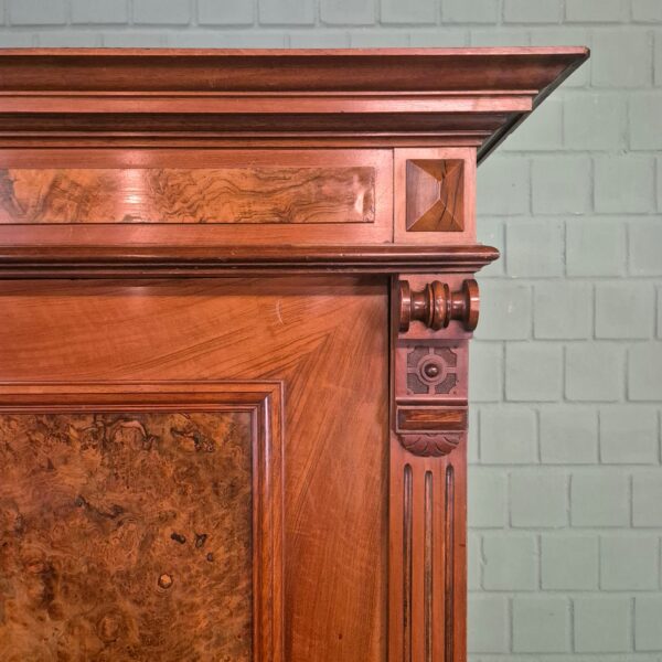 Kleiderschrank Schrank Gründerzeit 1880 Nussbaum – Bild 6