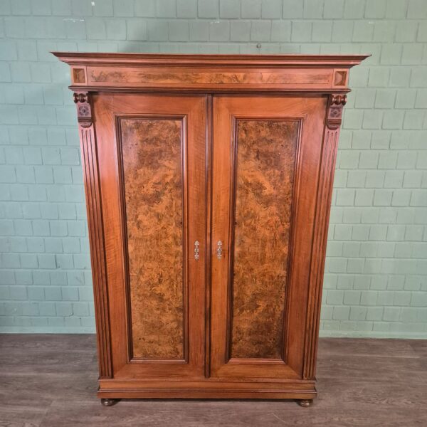Kleiderschrank Schrank Gründerzeit 1880 Nussbaum – Bild 2