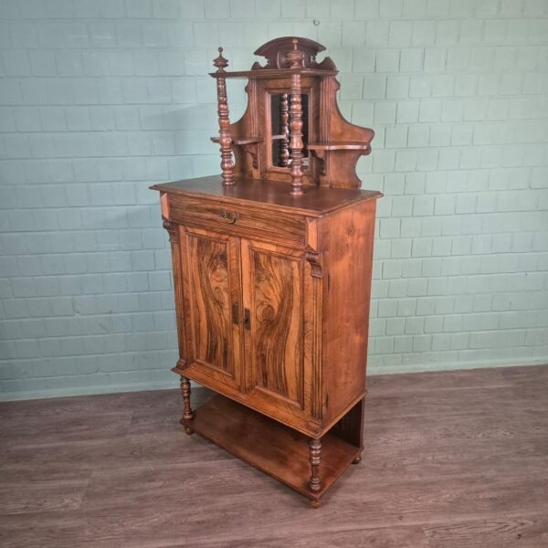 Vertiko mit Aufsatz Gründerzeit 1880 Nussbaum – Bild 3