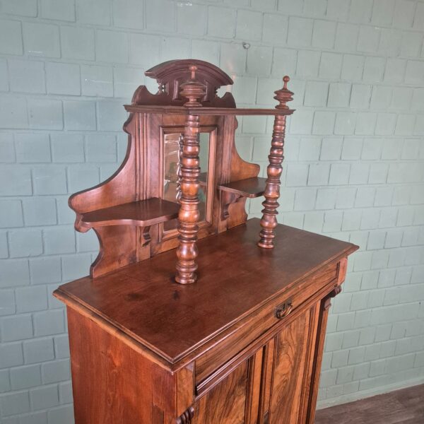 Vertiko mit Aufsatz Gründerzeit 1880 Nussbaum – Bild 5
