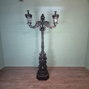 Laterne Gartenlampe Gusseisen Schwarz 3,00 m