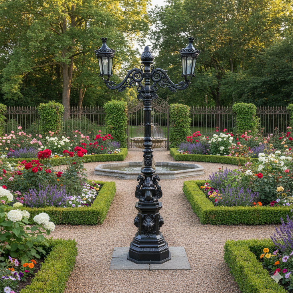 Laterne Gartenlampe Gusseisen Schwarz 3,00 m – Bild 2