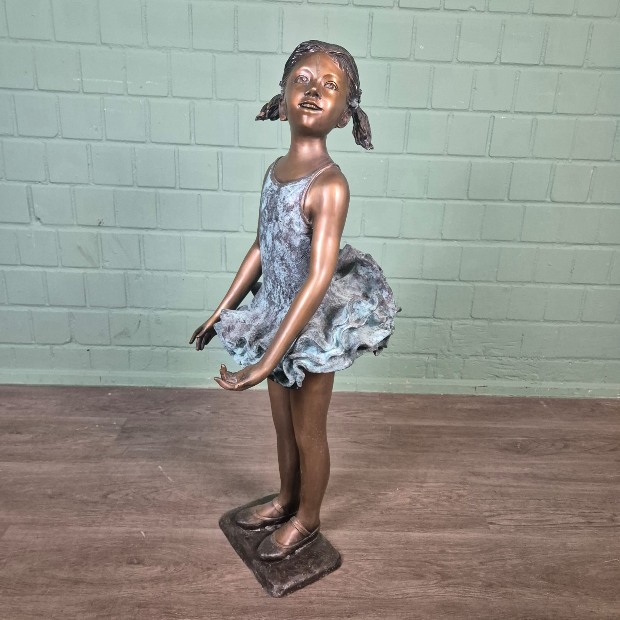 Skulptur Dekoration Mädchen Ballett Bronze 1,02 m – Bild 3