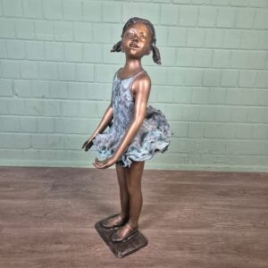 Skulptur Dekoration Mädchen Ballett Bronze 1,02 m